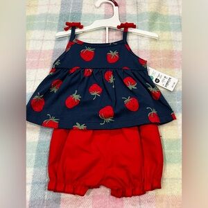 ⚡️5 for $20 Carters Two Piece Strawberry Tank Too Girls Set 6 Months